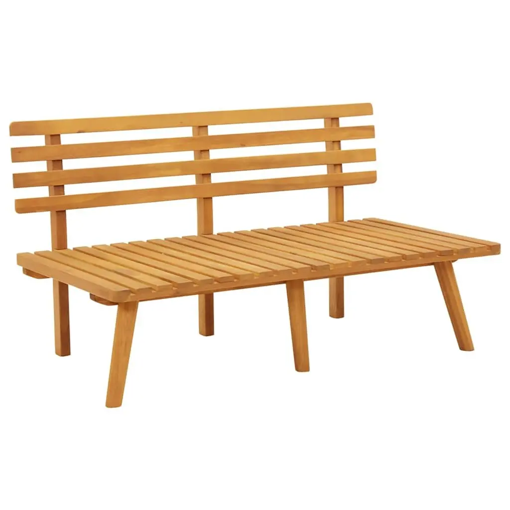 Garden Bench 115cm Outdoor Seating with Padded Cushions Brown Solid Wood