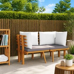 Garden Corner Sofa with Cushions Outdoor Sectional Seating Unit Brown