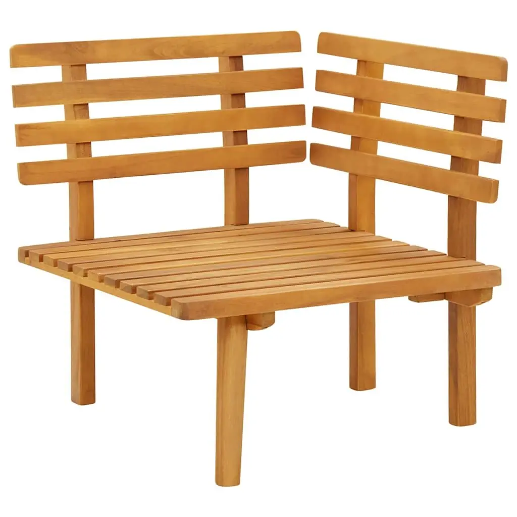 Brown Wooden Garden Corner Sofa with Cushions