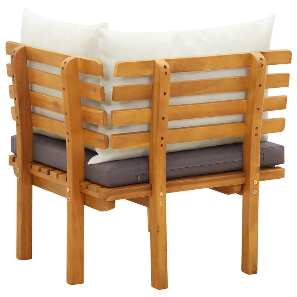 Brown Wooden Garden Corner Sofa with Cushions