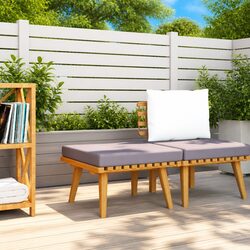Sturdy Garden Footstool with Comfortable Cushion 60x60x29 cm