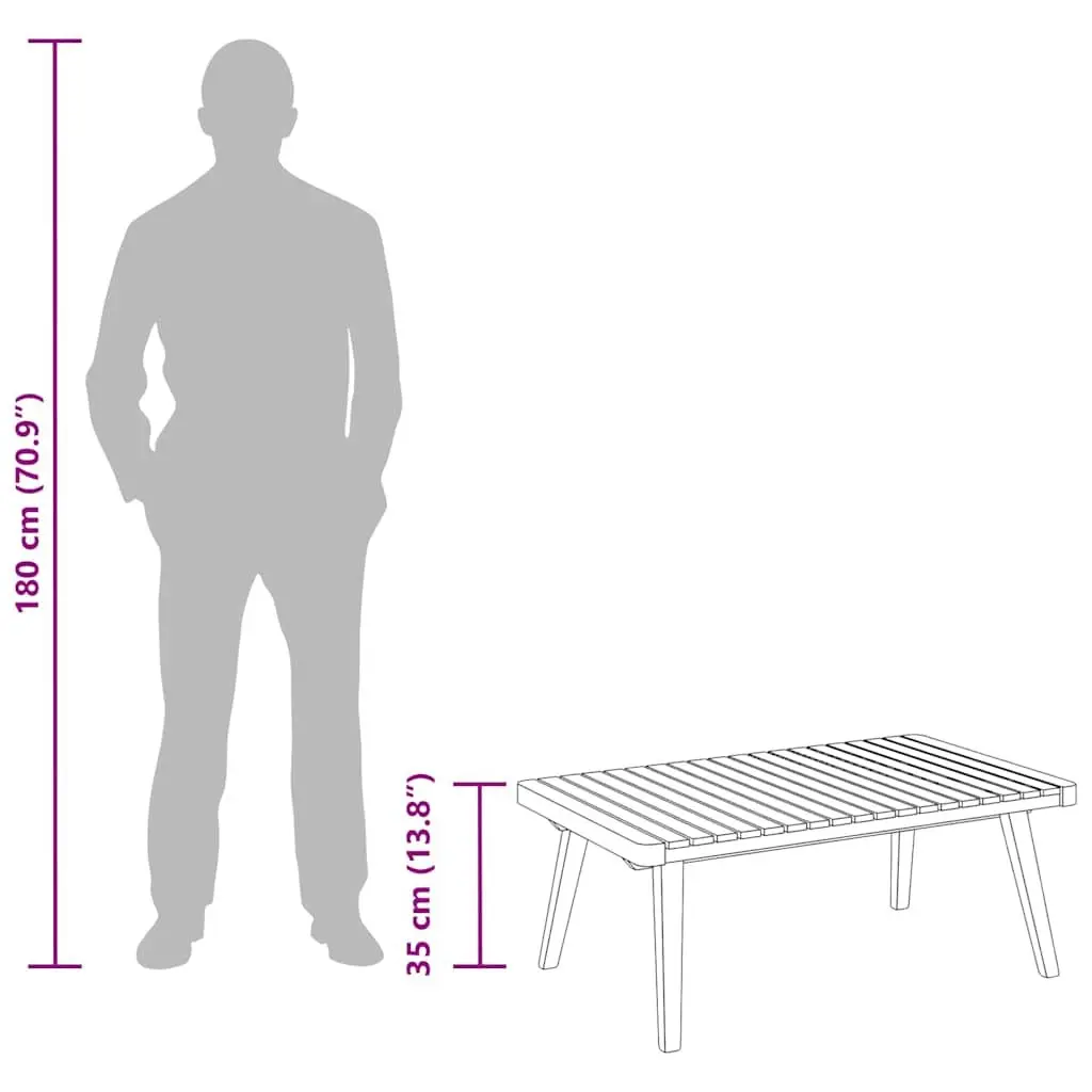 Outdoor Coffee Table 90x55x35cm Brown