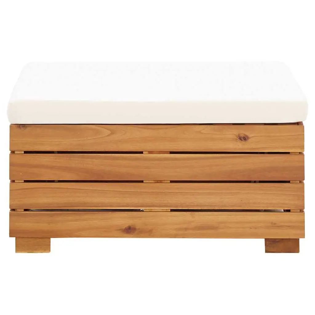 Outdoor Footrest Solid Wood Brown with Cushion