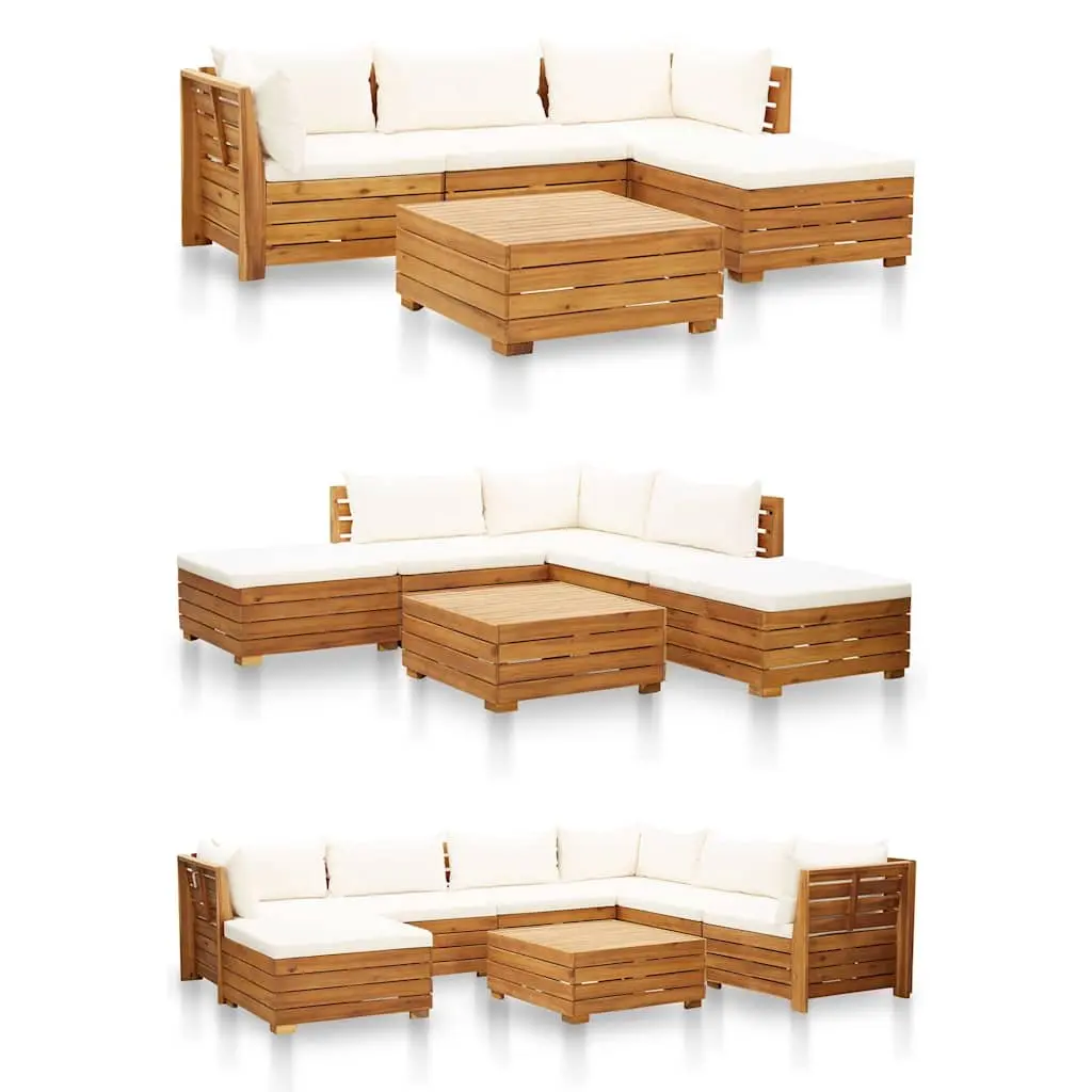 Outdoor Footrest Solid Wood Brown with Cushion