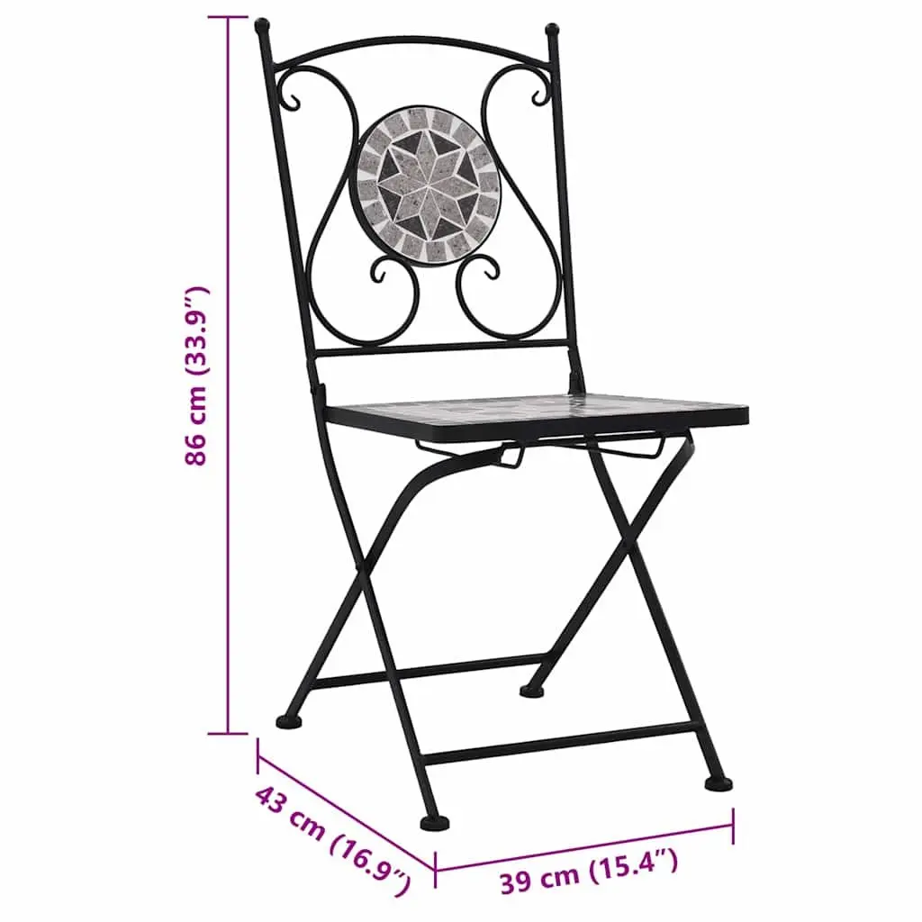Mosaic Bistro Chairs Set of 2 for Outdoor Use
