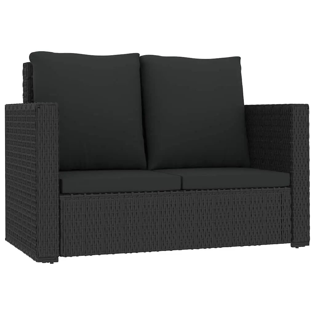 2 Piece Outdoor Rattan Sofa and Stool Set
