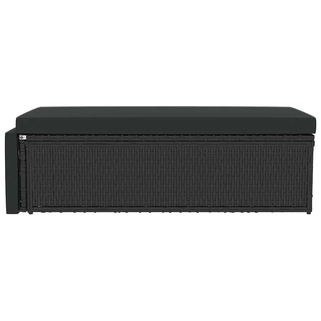 2 Piece Outdoor Rattan Sofa and Stool Set