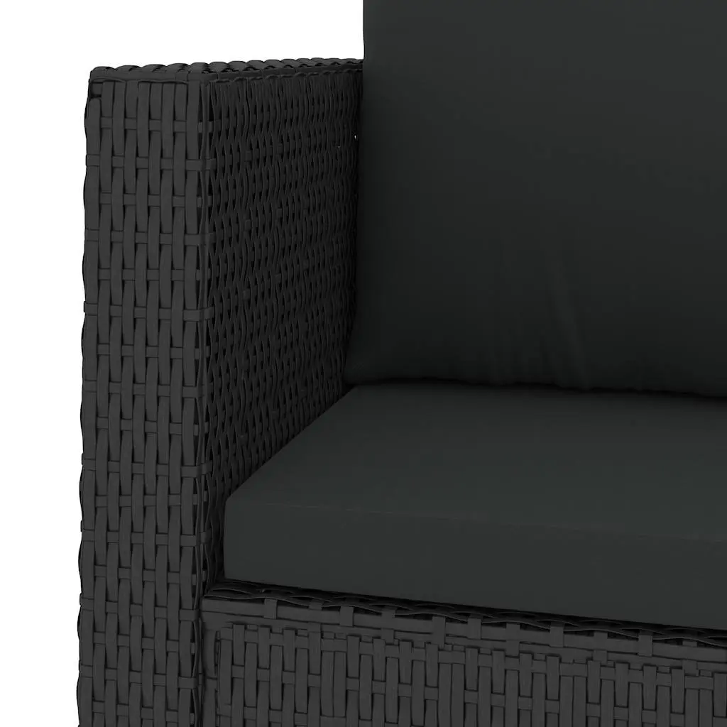 2 Piece Outdoor Rattan Sofa and Stool Set