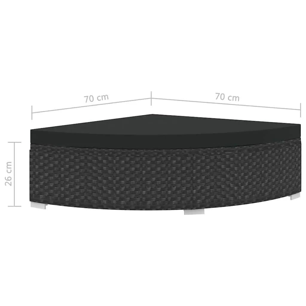 Garden Lounge Set PE Rattan 6 Piece Outdoor Sofa Black