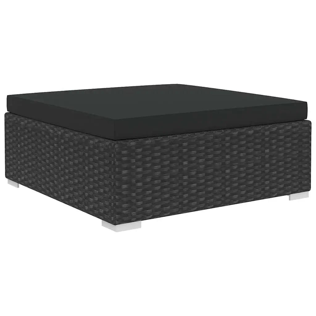 Garden Lounge Set PE Rattan 6 Piece Outdoor Sofa Black