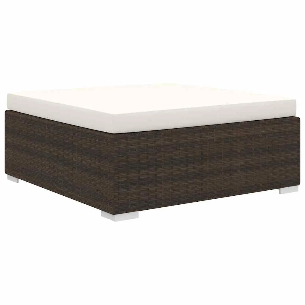 Outdoor Garden Lounge Set PE Rattan Brown 4 Piece