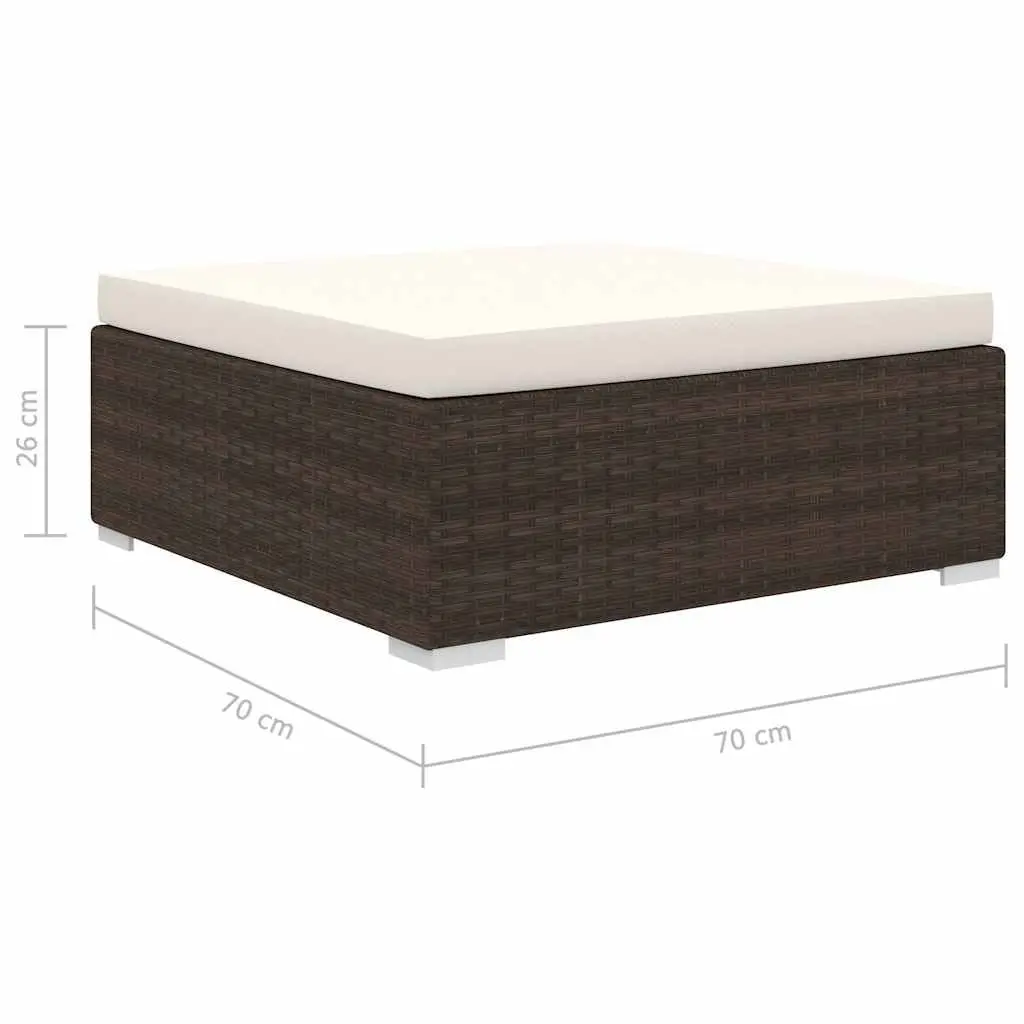 Outdoor Garden Lounge Set PE Rattan Brown 4 Piece
