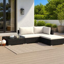 Sturdy 4 Piece Garden Lounge Set with Cushions