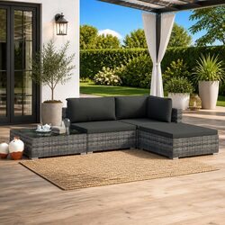 Durable 4 Piece Garden Lounge Sofa Set with Cushions