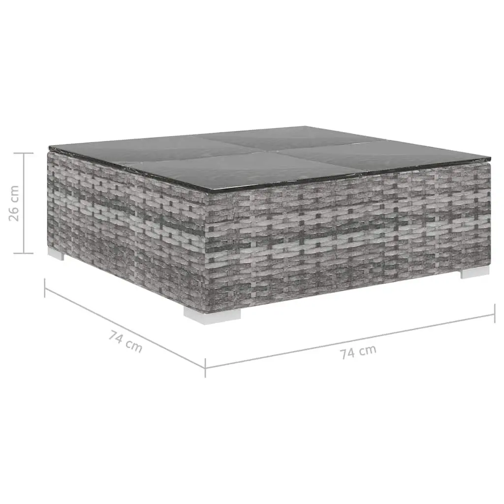4 Piece Garden Lounge Sofa Set PE Rattan Grey Outdoor Furniture
