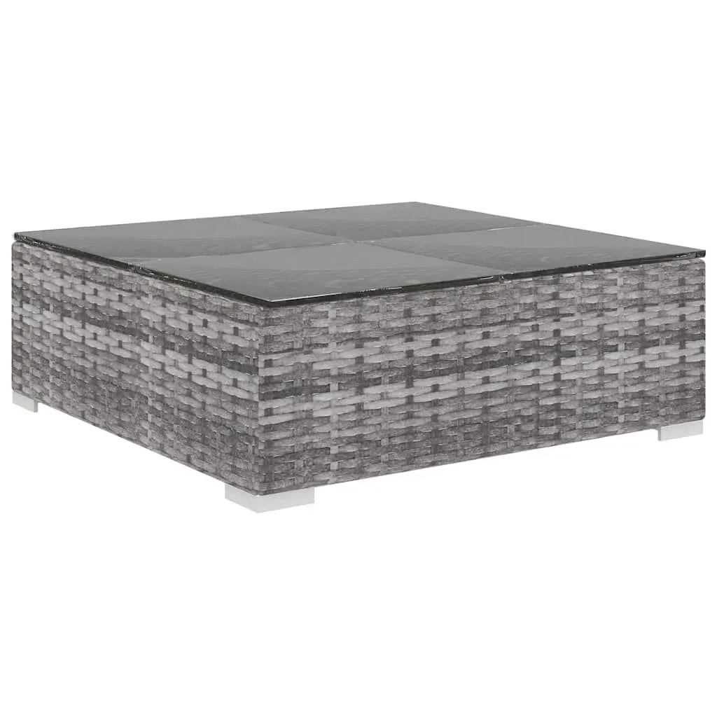 4 Piece Garden Lounge Sofa Set PE Rattan Grey Outdoor Furniture