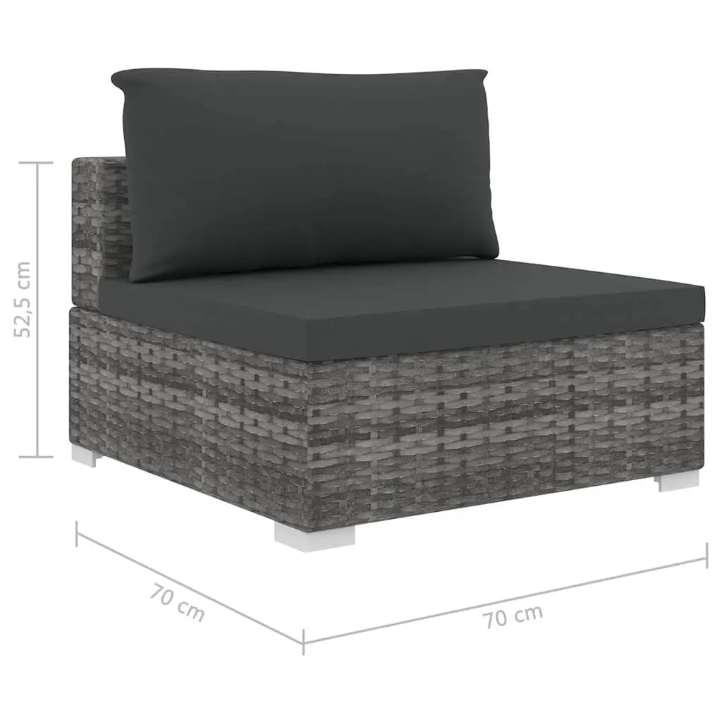 4 Piece Garden Lounge Sofa Set PE Rattan Grey Outdoor Furniture