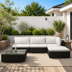 Durable 5 Piece Outdoor Patio Lounge Set with Cushions