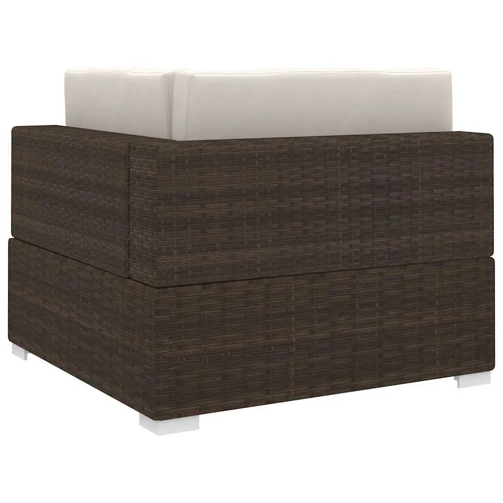 Outdoor Sectional Corner Chair PE Rattan Brown