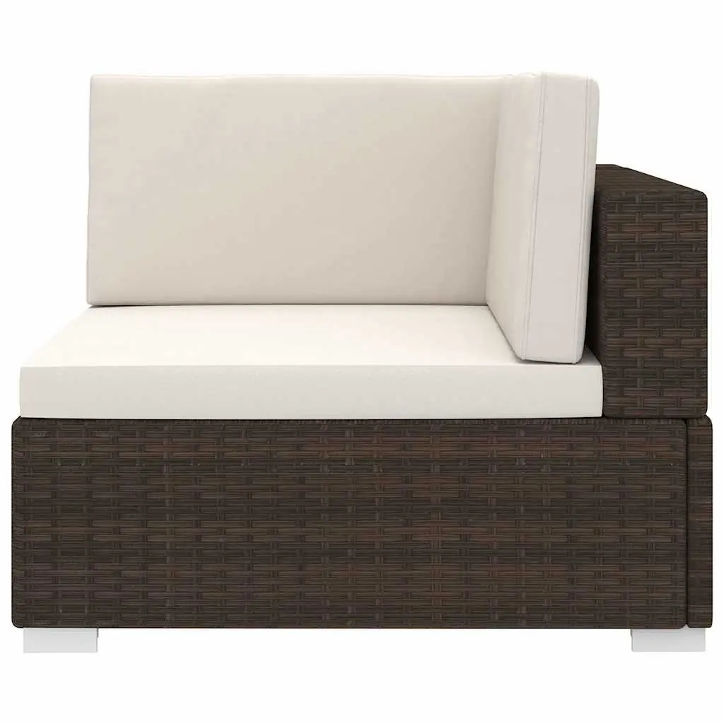 Outdoor Sectional Corner Chair PE Rattan Brown