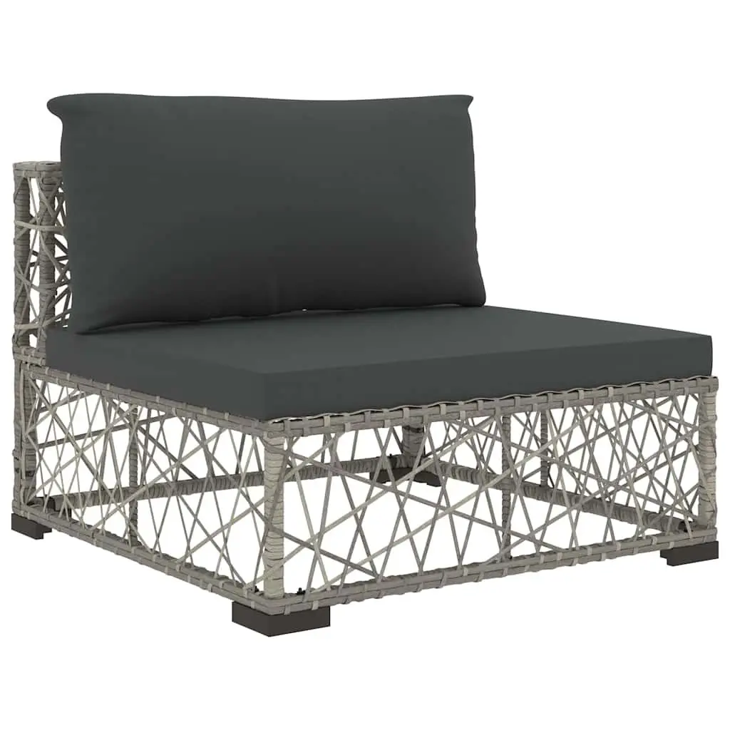 8 Piece Outdoor Lounge Set Grey Rattan Sofa