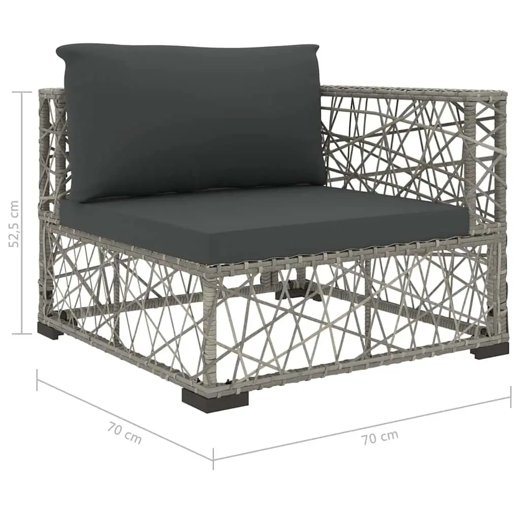 8 Piece Outdoor Lounge Set Grey Rattan Sofa