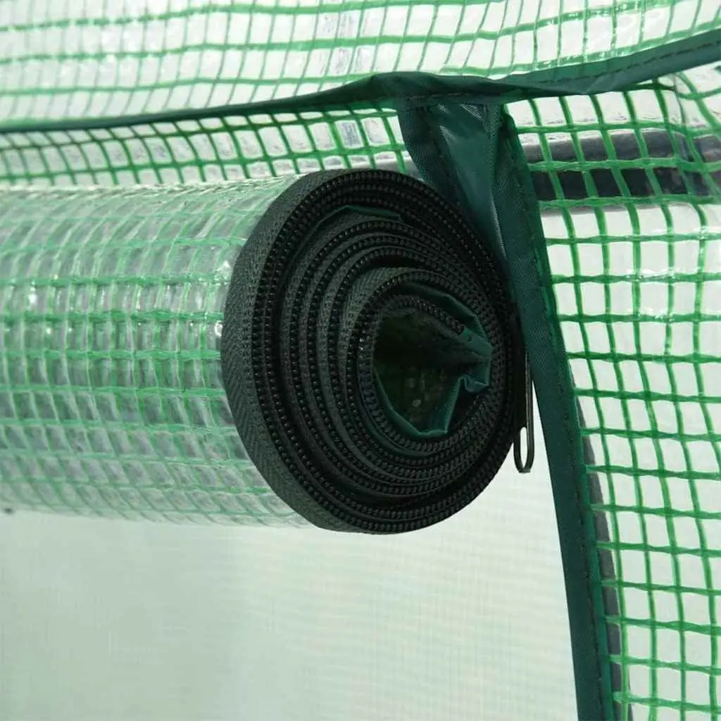 Greenhouse with Zippered Door for Extended Growing