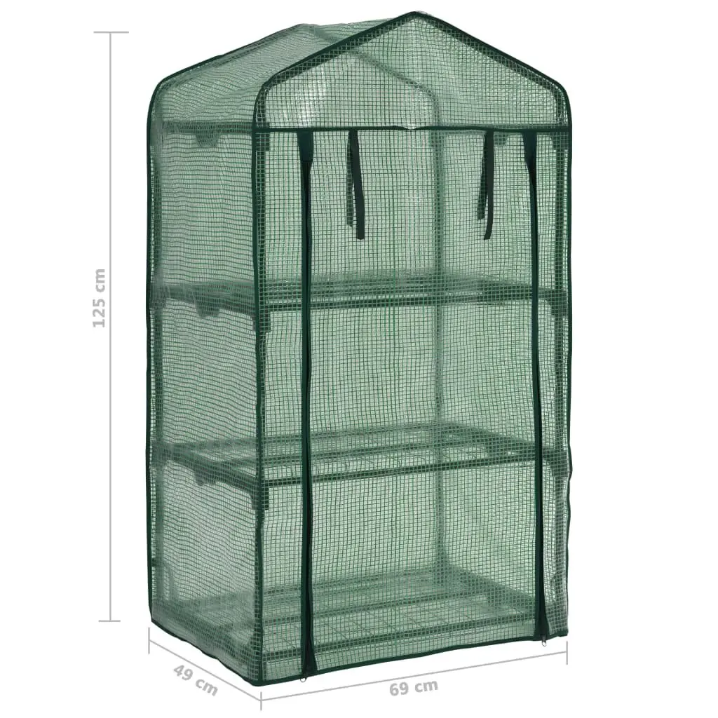 3-Tier Mini Greenhouse 69x49x125cm for Plants