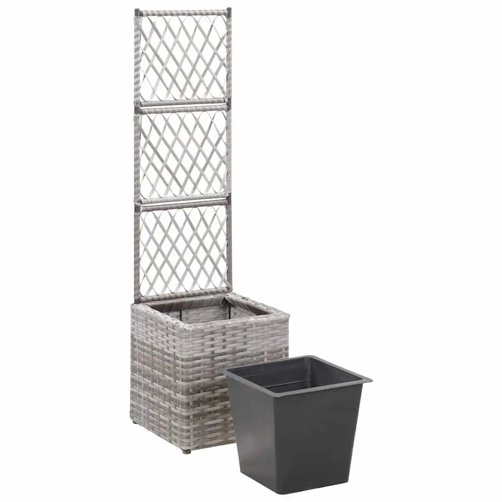Raised Bed Planter with Integrated Trellis 30x30x107 cm