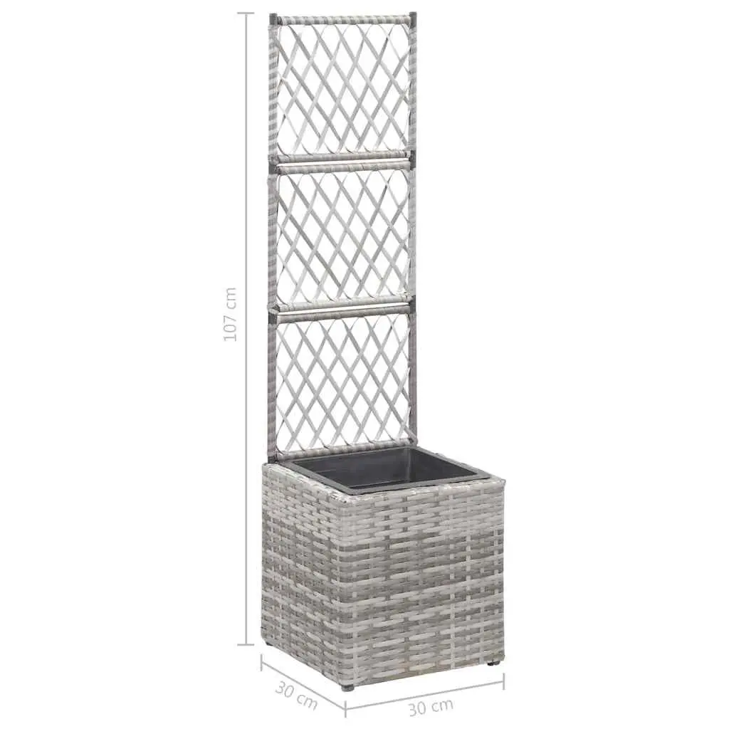 Raised Bed Planter with Integrated Trellis 30x30x107 cm