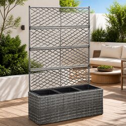 Durable Raised Bed Planter with Trellis and 3 Pots