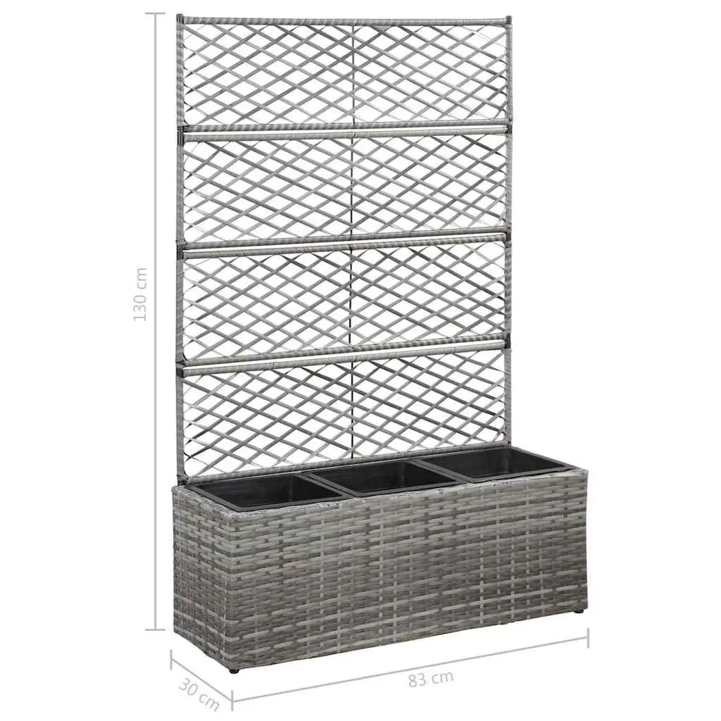 Raised Bed Planter with Trellis and 3 Pots