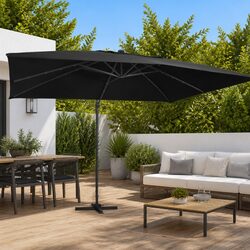 Sturdy Cantilever Garden Parasol 400x300 cm with Solar LED