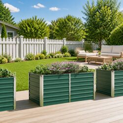 High-Quality Galvanised Steel Raised Garden Bed 160x80x77cm