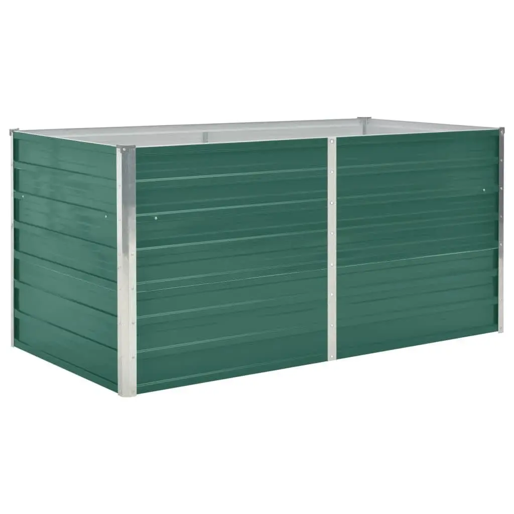 Raised Garden Bed Galvanised Steel 160x80x77cm Green