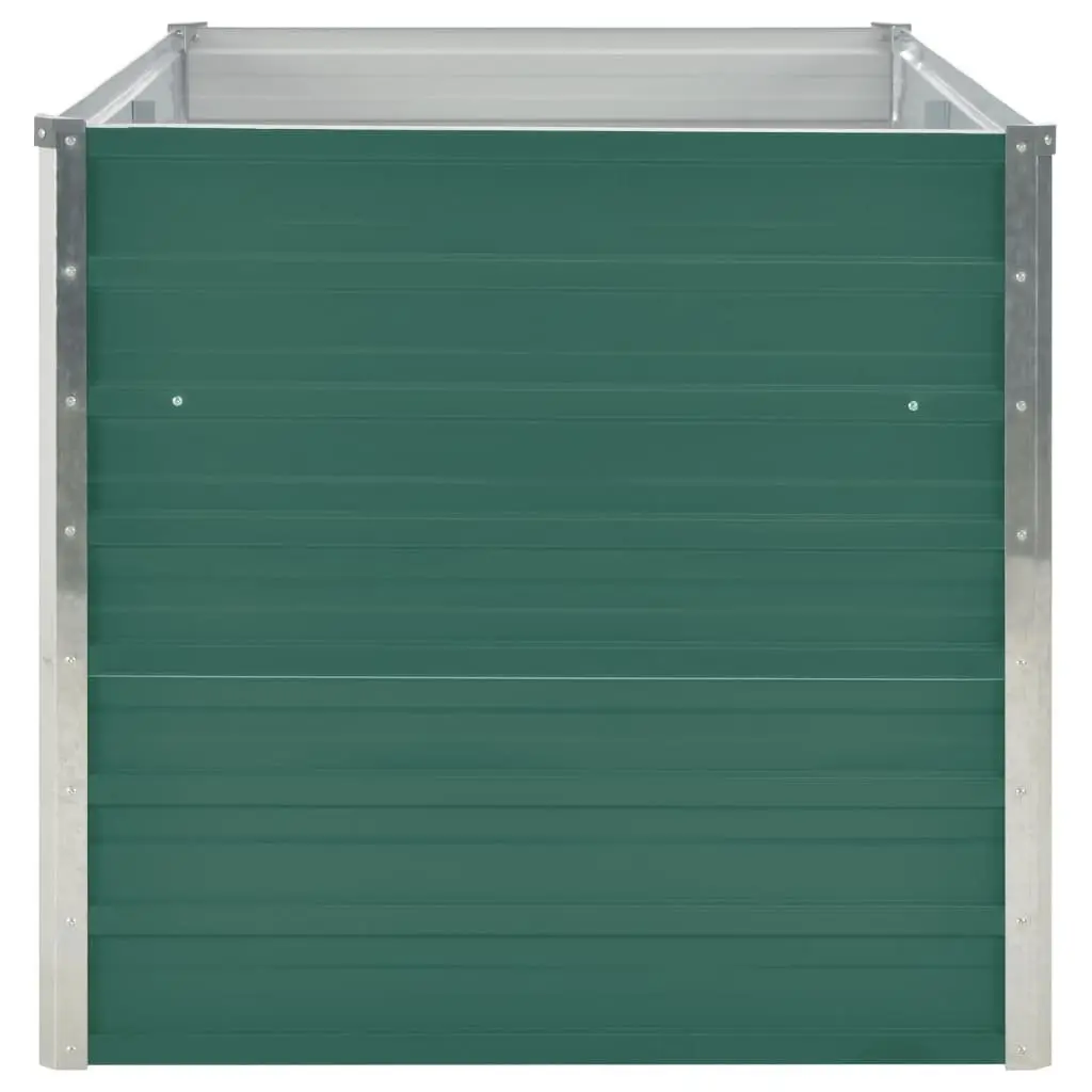 Raised Garden Bed Galvanised Steel 160x80x77cm Green