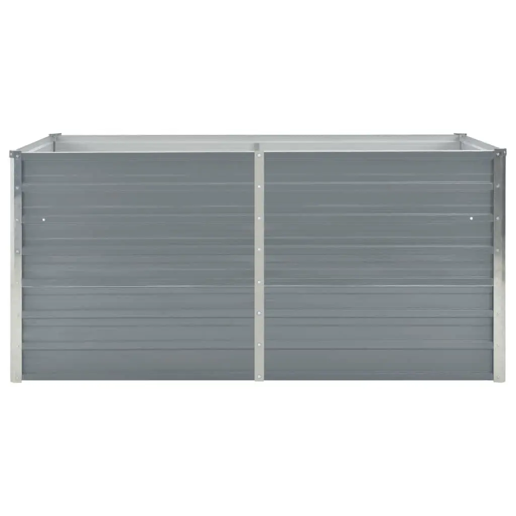 Raised Garden Bed Galvanised Steel 160x80x45 cm Grey Rectangular Planter