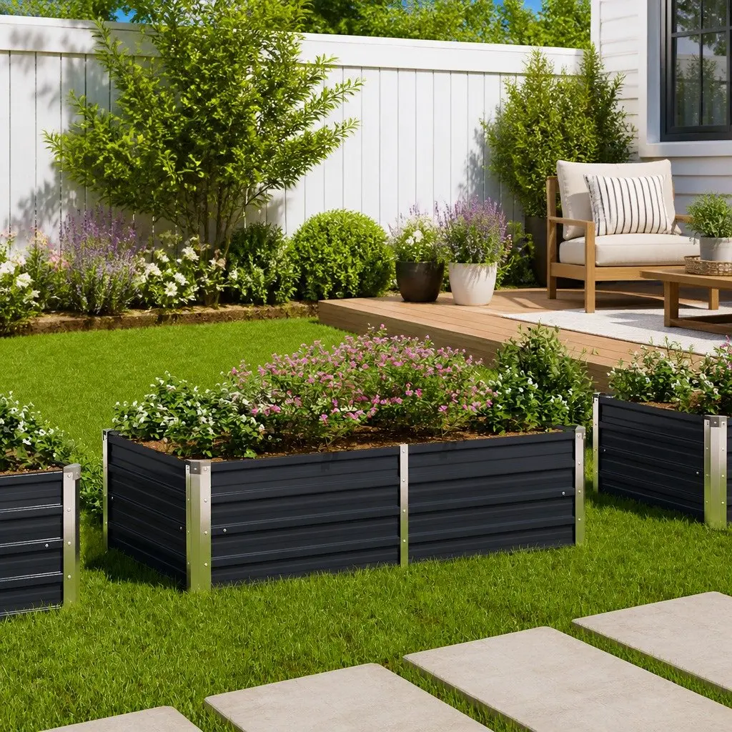 Anthracite Raised Garden Bed 160x80x45 cm