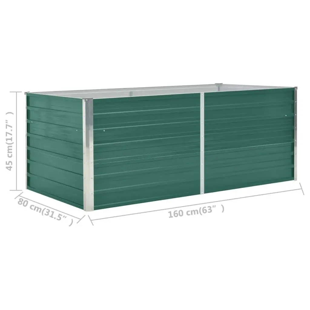 Galvanised Steel Rectangular Raised Garden Bed 160x80x45 cm