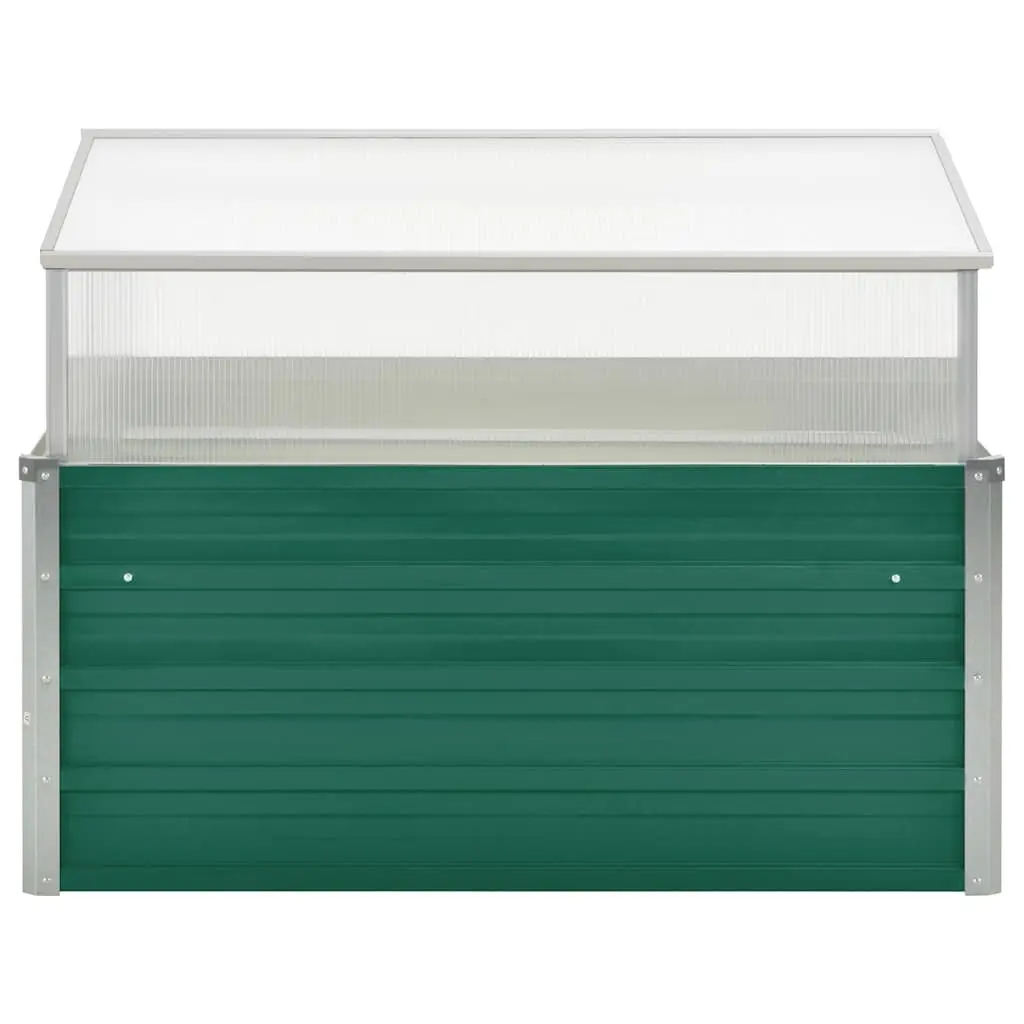 Greenhouse PC Board Galvanised Steel 100x100x77 cm Green