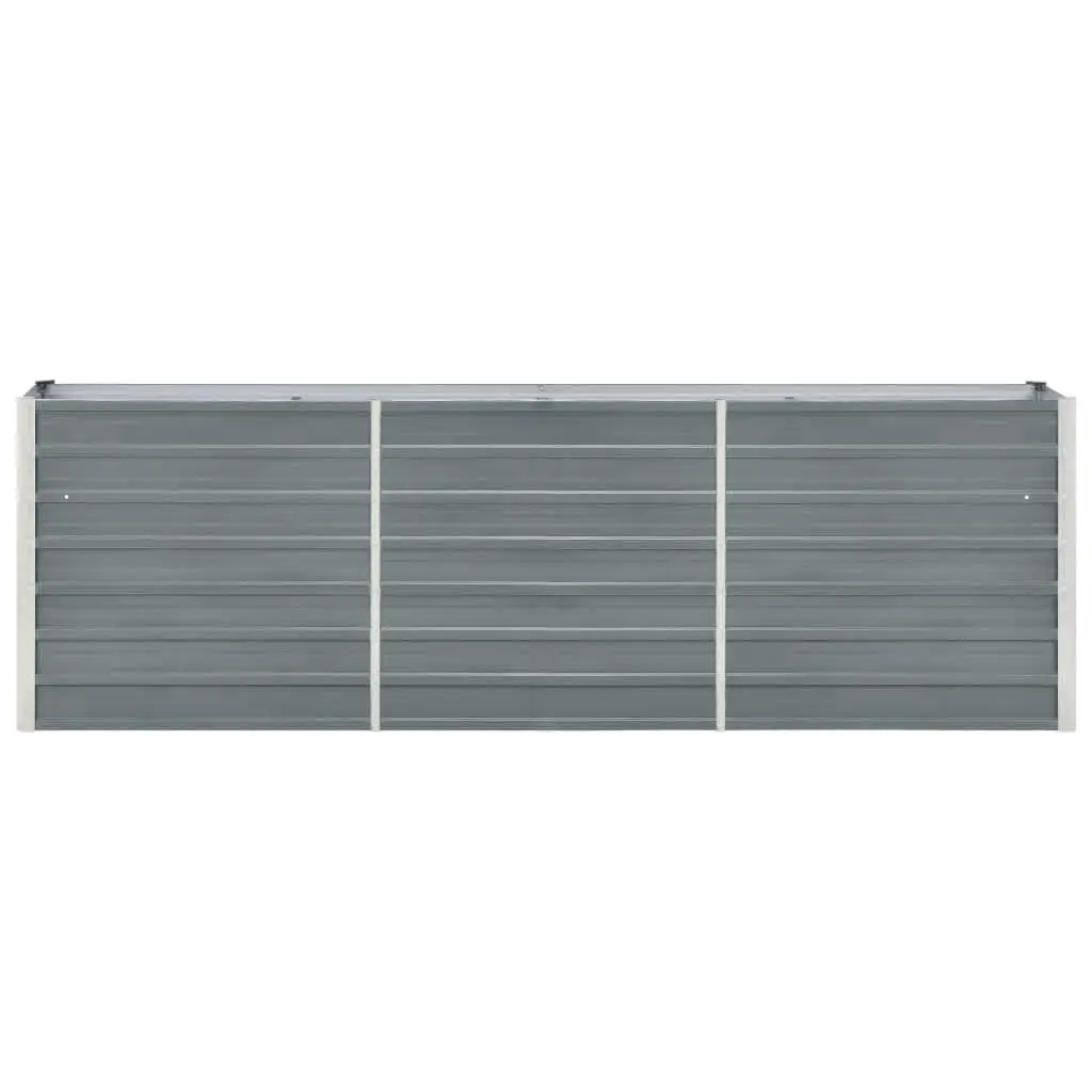 Raised Garden Bed Galvanised Steel Grey 240x40x77cm Outdoor Planter Box
