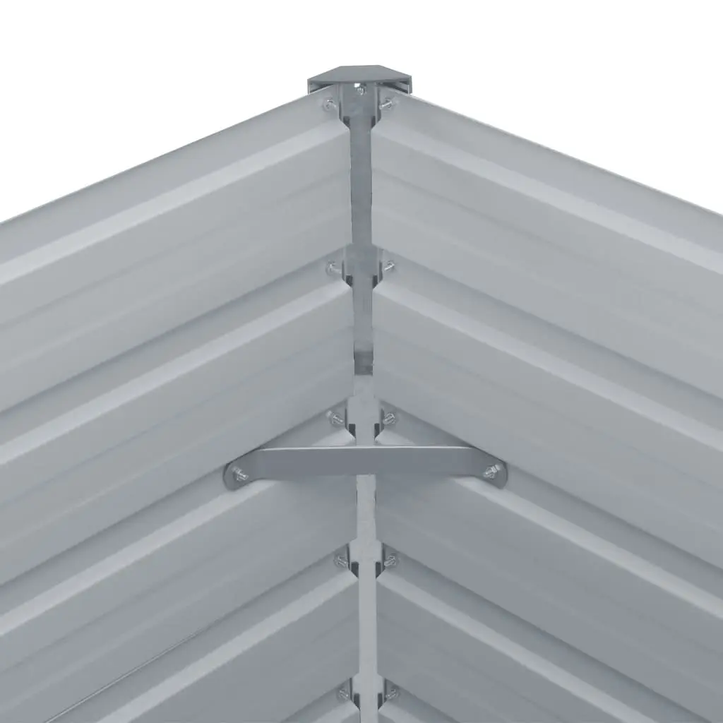 Raised Garden Bed Galvanised Steel Grey 240x40x77cm Outdoor Planter Box
