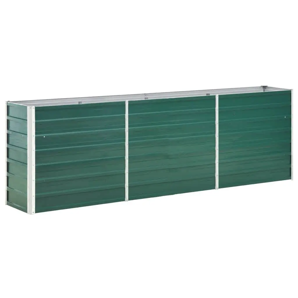 Garden Raised Bed Planter Box Galvanised Steel 240 x 40 x 77 cm Green