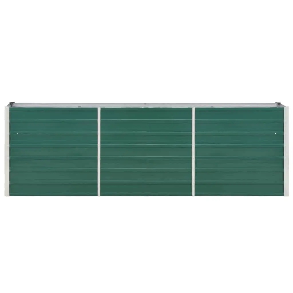 Garden Raised Bed Planter Box Galvanised Steel 240 x 40 x 77 cm Green