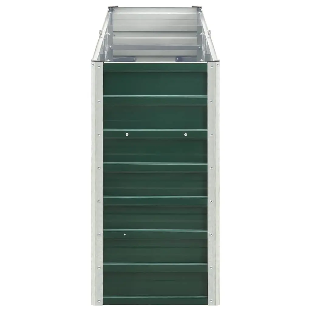 Garden Raised Bed Planter Box Galvanised Steel 240 x 40 x 77 cm Green