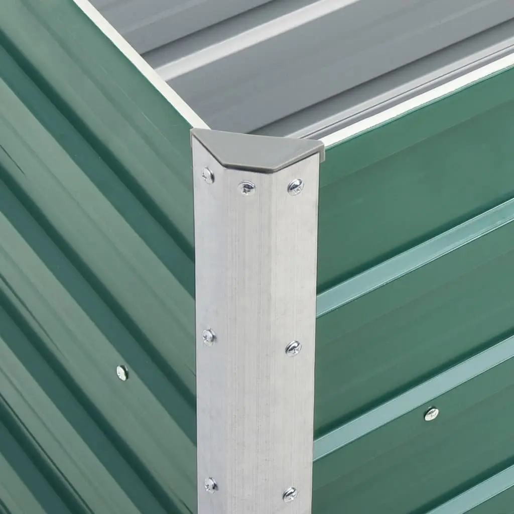 Garden Raised Bed Planter Box Galvanised Steel 240 x 40 x 77 cm Green