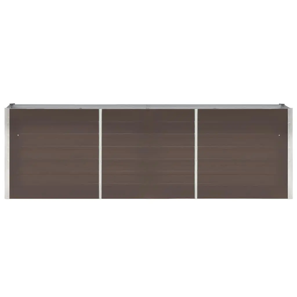 Raised Garden Bed Planter Box Galvanised Steel 240x40x77 cm Brown