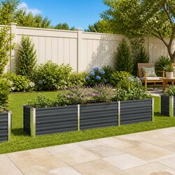 Durable Galvanised Steel Raised Garden Bed 240x40x45cm