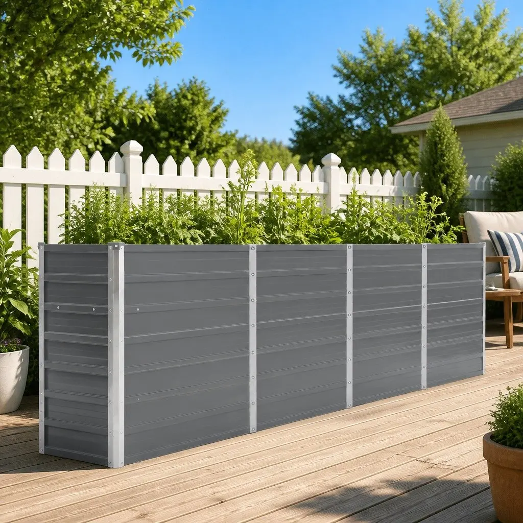 Galvanised Steel Raised Garden Bed 320x40x77 cm