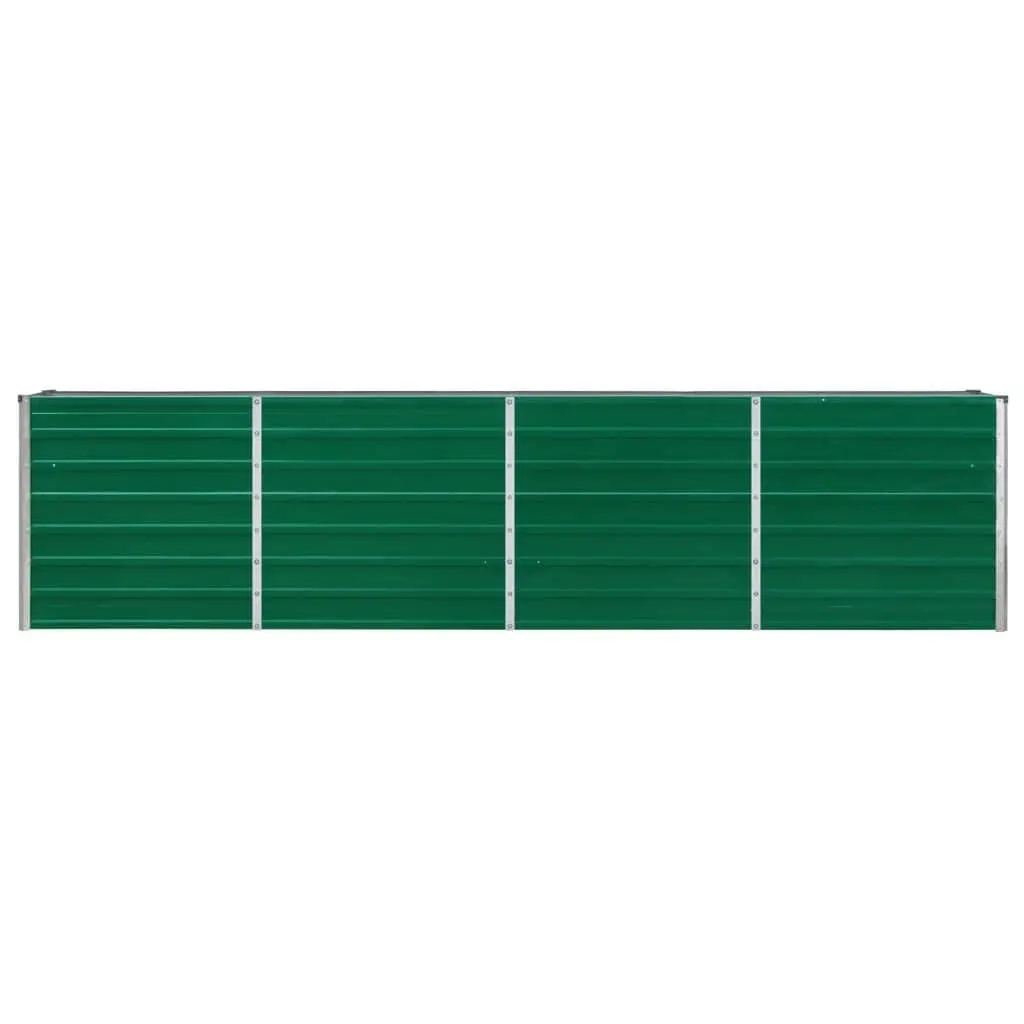 Raised Garden Bed Galvanised Steel 320x40x77cm Green Outdoor